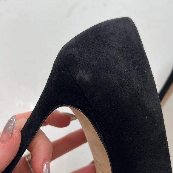 Stuart Weitzman Black Suede Heel Pumps Stilettos Point Anny Sz 9 - Picture 8 of 10